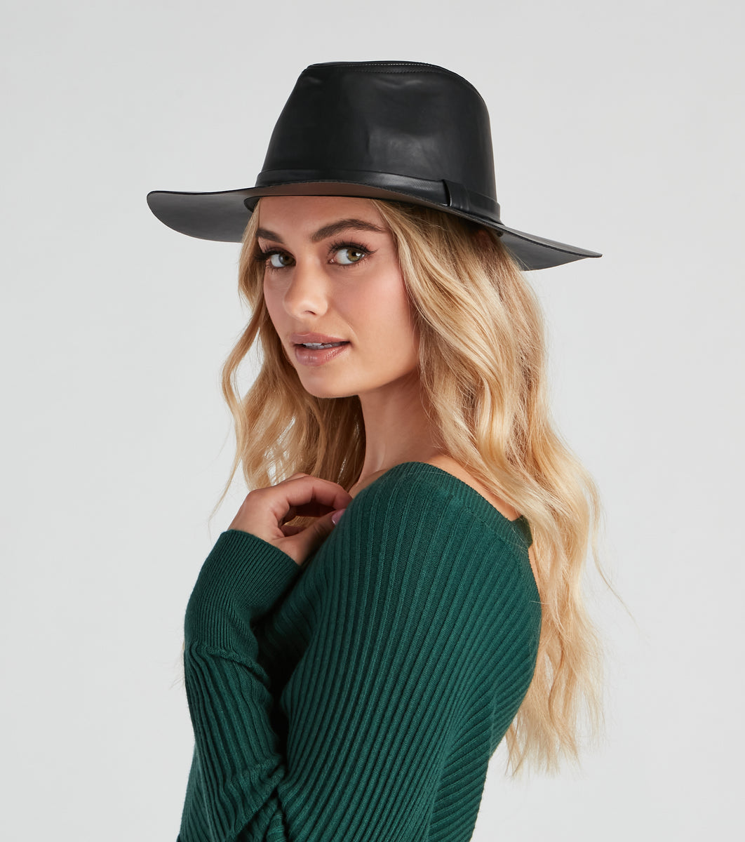 Western Chic Faux Leather Cowboy Hat Windsor