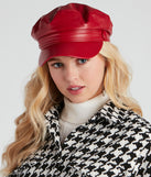 City Nights Faux Leather Cabby Hat