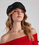 Major Chic Moves Faux Leather Cabbie Hat