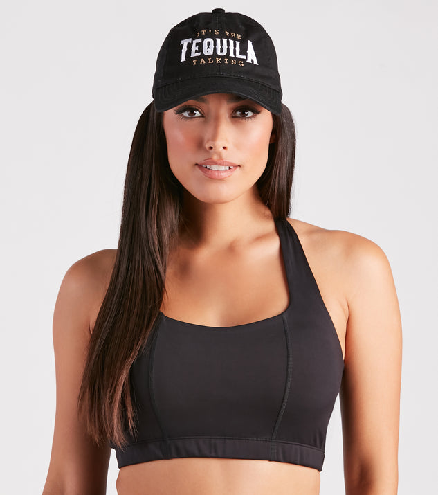 You’ll look stunning in the It's The Tequila Talking Baseball Cap when paired with its matching separate to create a glam clothing set perfect for parties, date nights, concert outfits, back-to-school attire, or for any summer event!