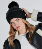 City Chic Quilted Puff Faux Fur Pom Beanie