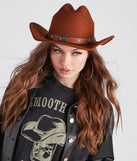 Not My First Rodeo Faux Wool Cowboy Hat is a fire pick to create a concert outfit, 2024 festival looks, outfits for raves, or to complete your best party outfits or clubwear!