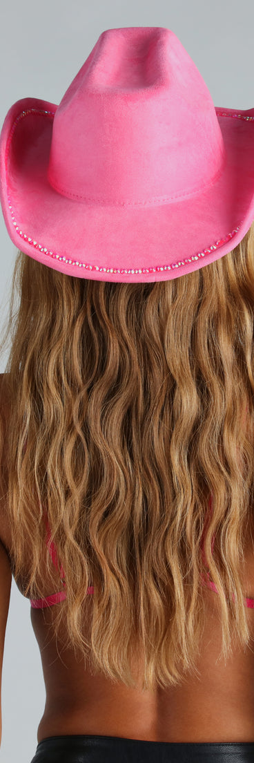 Glam Country Girl Rhinestone Trim Cowboy Hat