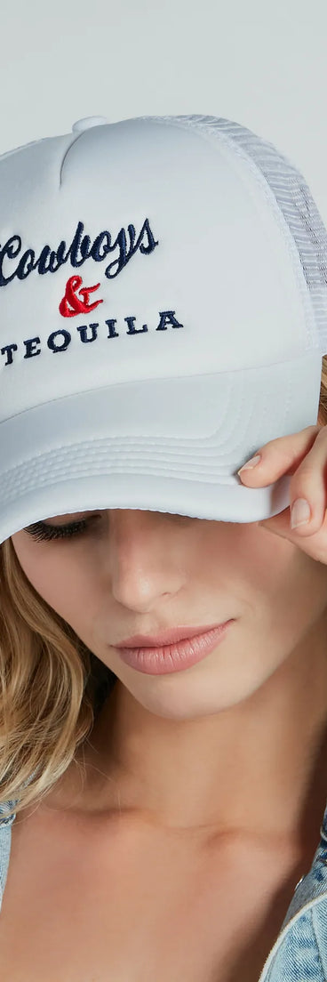 
Upgrade your style game for 2025 with the Cowboys And Tequila Trucker Cap, perfect for any fashion-forward wardrobe.