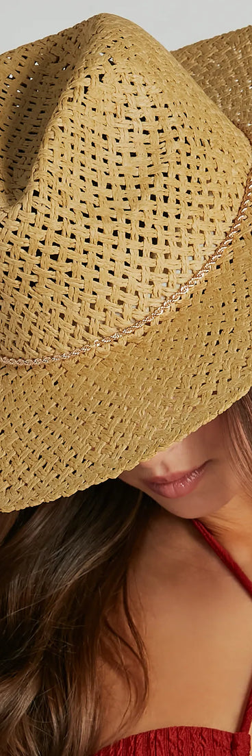 Stylish Travel Pal Twist Chain Straw Panama Hat