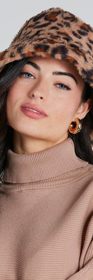 Wild Card Leopard Faux Fur Bucket Hat