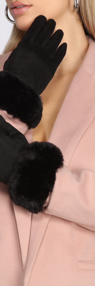 Faux Fur Text Friendly Gloves