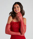 Glam Sparkle Rhinestone Fishnet Gloves