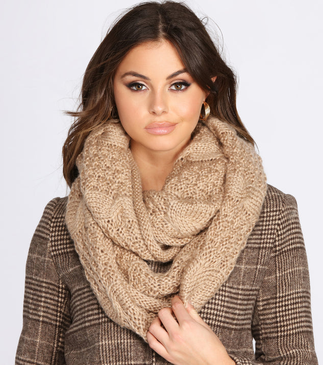Braided Knit Infinity Scarf