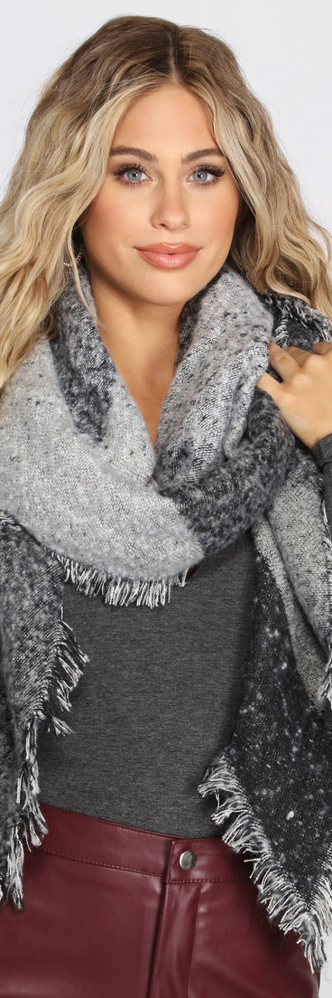 Cuddle Nights Frayed Blanket Scarf