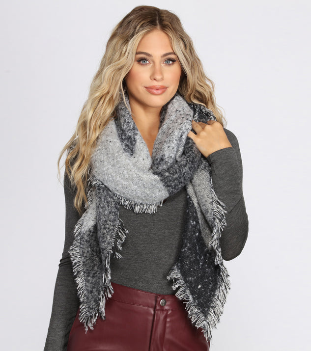 Cuddle Nights Frayed Blanket Scarf