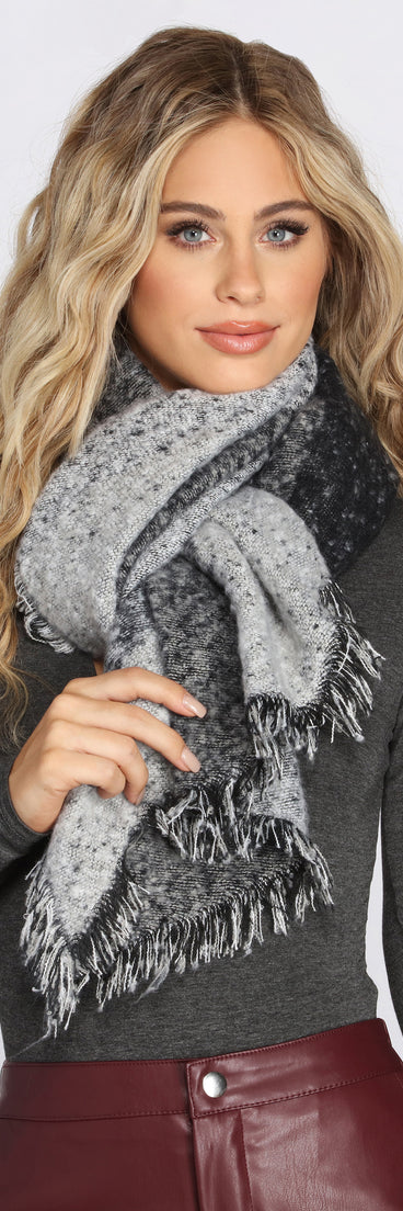 Cuddle Nights Frayed Blanket Scarf