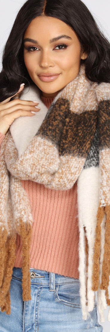 Plaid Fringe Over-Sized Scarf for 2022 festival outfits, festival dress, outfits for raves, concert outfits, and/or club outfits