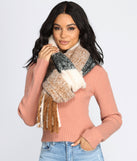Plaid Fringe Over-Sized Scarf for 2022 festival outfits, festival dress, outfits for raves, concert outfits, and/or club outfits
