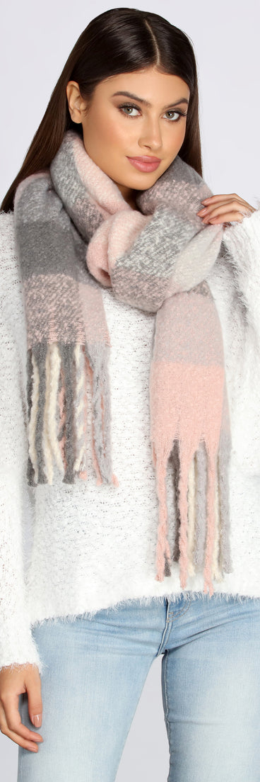 Girly Girl Plaid Blanket Scarf