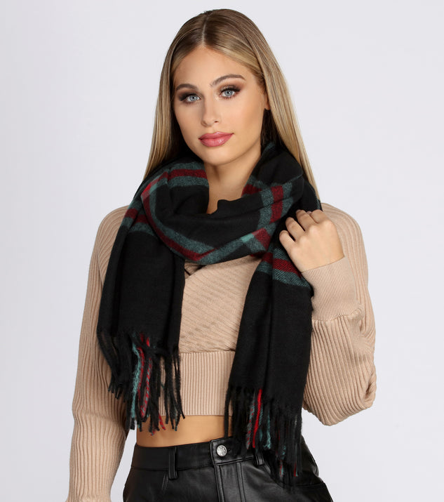 Get Toasty Tartan Plaid Scarf