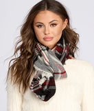 Frayed Plaid Infinity Scarf