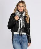 Shades Of Gray Plaid Scarf