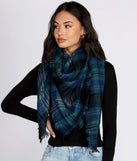 Keep It Snug Plaid Blanket Scarf