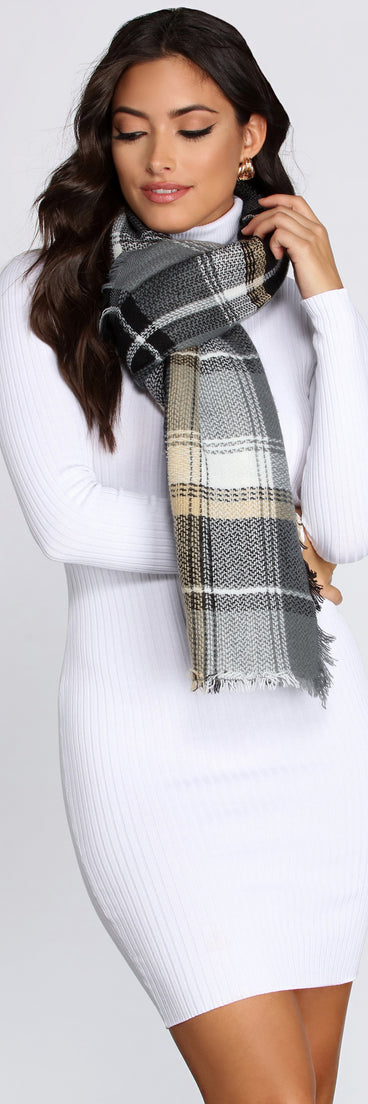 Cozy Feels Plaid Blanket Scarf