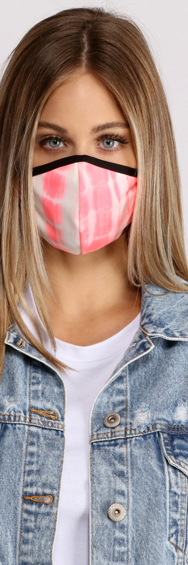 Neon Pink Tie Dye Face Mask