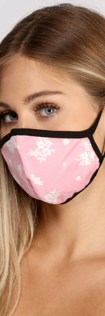 Two Tone Floral Face Mask
