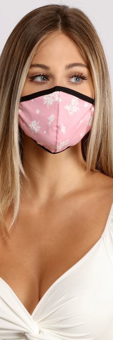 Two Tone Floral Face Mask