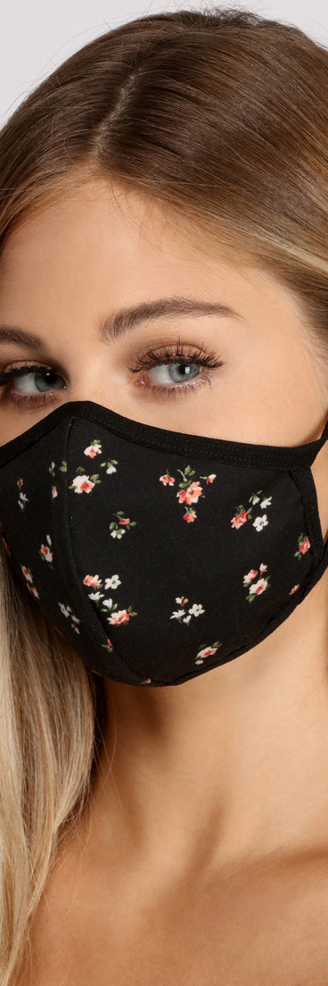 Dark Floral Face Mask