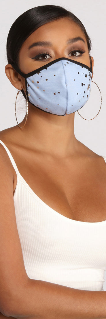 Reusable Metallic Star Print Face Mask