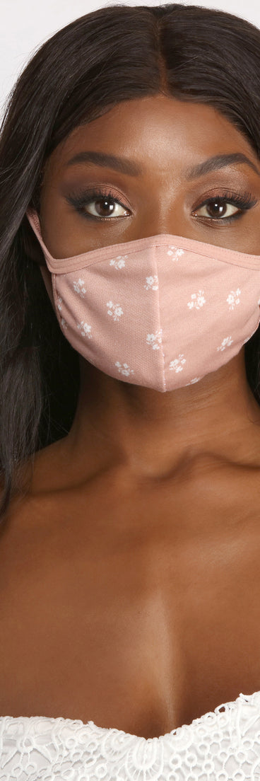 Reusable Dainty Floral Print Face Mask With Earloops