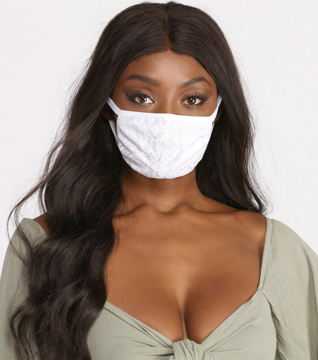 Floral Lace Face Mask With Earloops