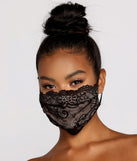 With Two-Tone Scalloped Lace Face Mask With Earloops as your homecoming jewelry or accessories, your 2023 Homecoming dress look will be fire!