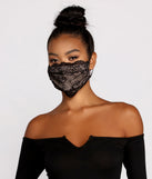 Two-Tone Scalloped Lace Face Mask With Earloops