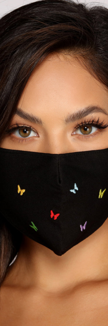 Reusable Mini Rainbow Butterflies Face Mask With Earloops