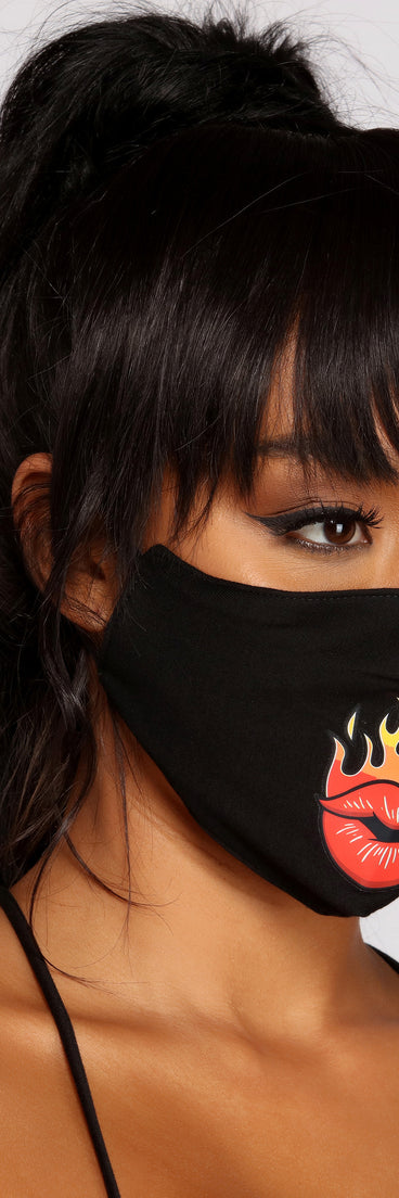 Sassy Flaming Lips Face Mask With Earloops is a trendy pick to create 2023 festival outfits, festival dresses, outfits for concerts or raves, and complete your best party outfits!