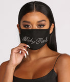 Baby Girl Rhinestone Face Mask With Earloops