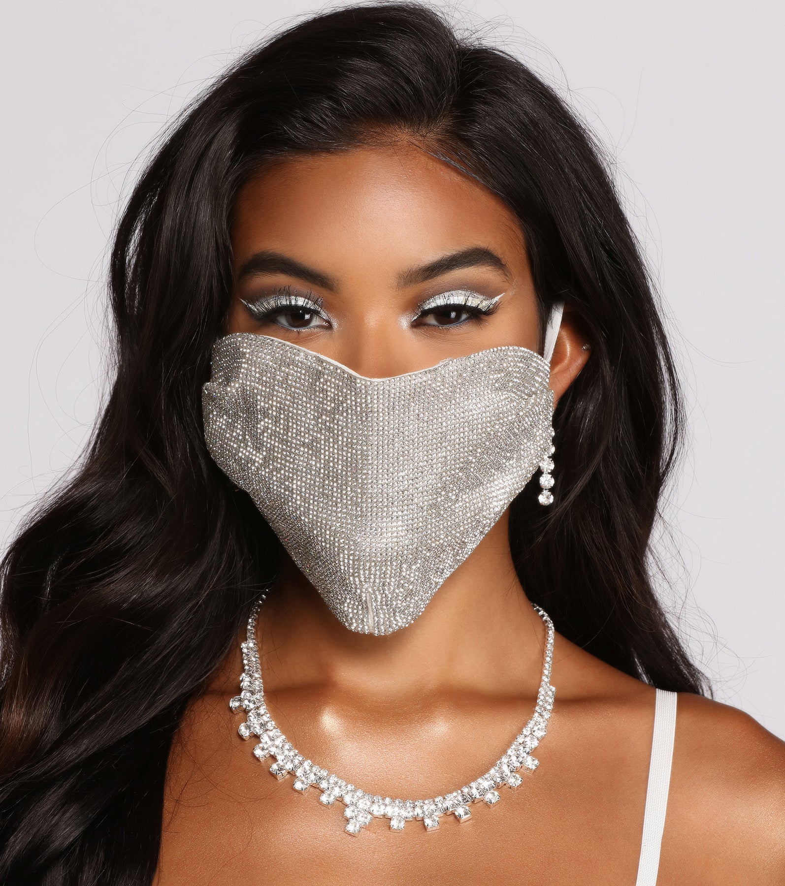 Rhinestone Face Mask With Earloops & Windsor