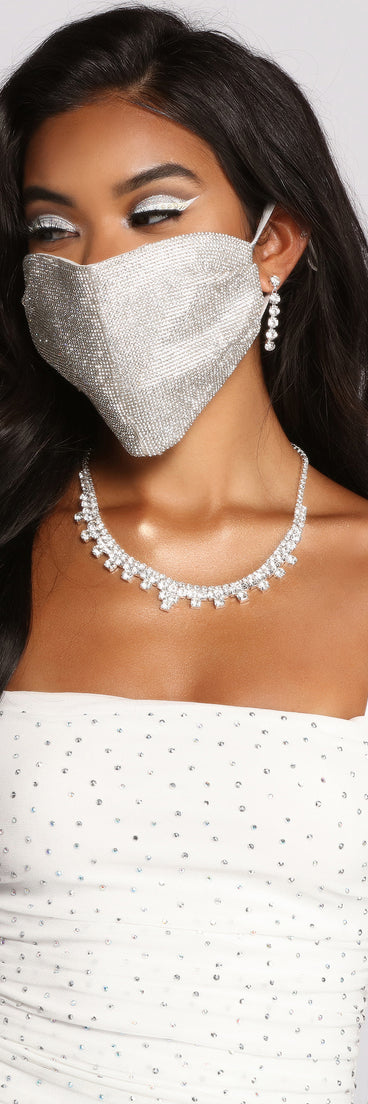 Rhinestone Face Mask With Earloops