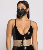 Stylish And Studded Black Face Mask
