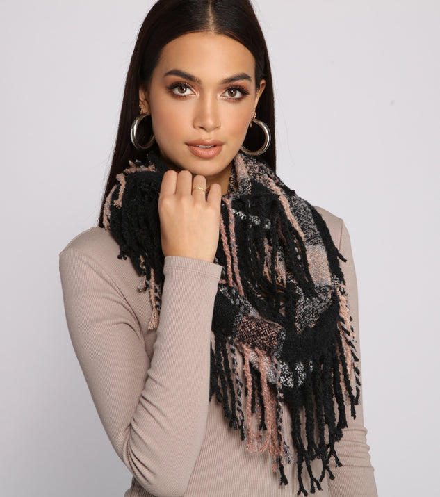 Cozy on Up Plaid Infinity Scarf