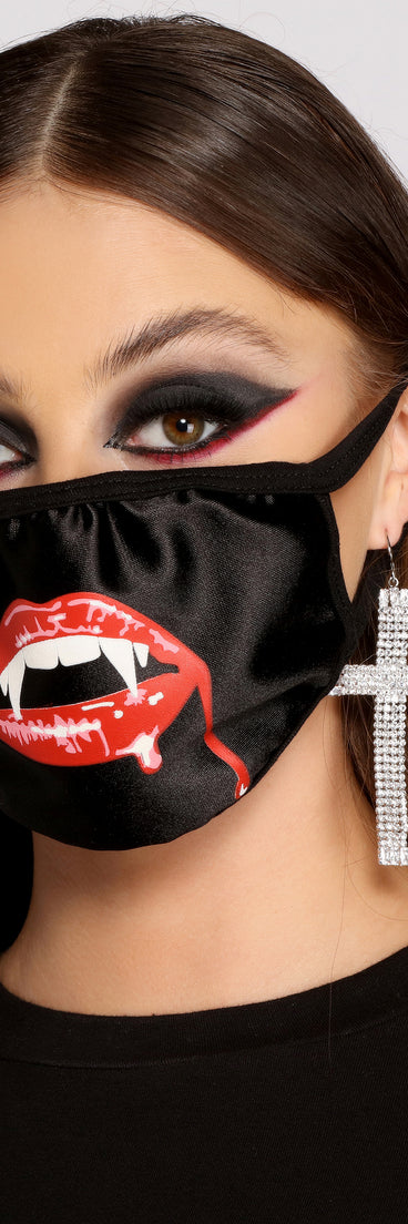 Halloween Vampire Fang Facial Mask With Earloops