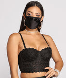 Magical Moment Black Satin Face Mask styled with Black Beaded Bustier and Rhinestone Jewelry for Halloween Costume Looks