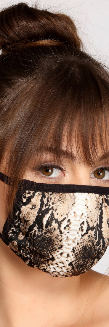 Snake Print Face Mask With Earloops