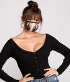 Snake Print Face Mask With Earloops