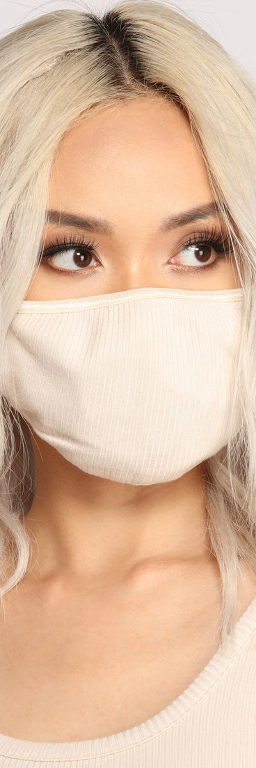 You’ll look stunning in the Basic Ribbed Knit Face Mask when paired with its matching separate to create a glam clothing set perfect for parties, date nights, concert outfits, back-to-school attire, or for any summer event!
