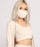 You’ll look stunning in the Basic Ribbed Knit Face Mask when paired with its matching separate to create a glam clothing set perfect for parties, date nights, concert outfits, back-to-school attire, or for any summer event!
