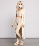 You’ll look stunning in the Basic Ribbed Knit Face Mask when paired with its matching separate to create a glam clothing set perfect for parties, date nights, concert outfits, back-to-school attire, or for any summer event!
