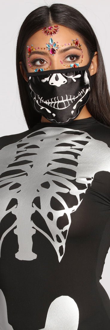 Night of The Skeleton Face Mask for Women's Skeleton Costume