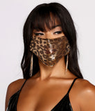 Leopard Print Chainmail Face Mask is a trendy pick to create 2023 festival outfits, festival dresses, outfits for concerts or raves, and complete your best party outfits!