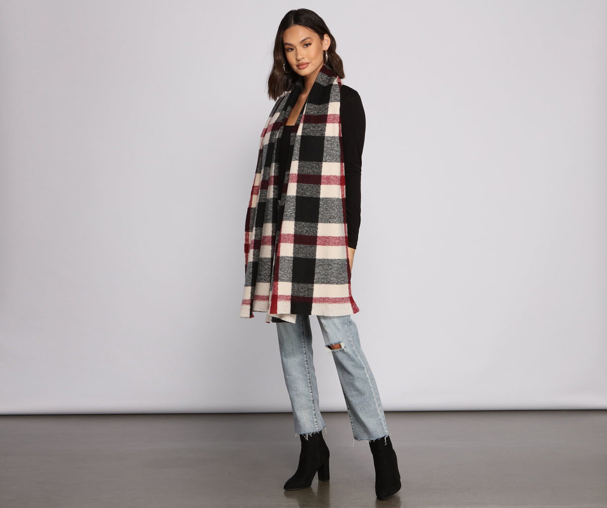 Cuddle Weather Plaid Blanket Scarf